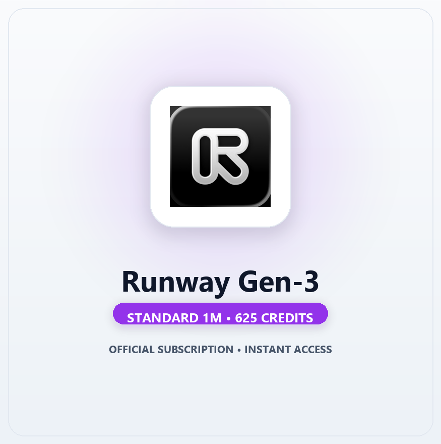 Runway Gen-3 Standard 1M (625 Credits)