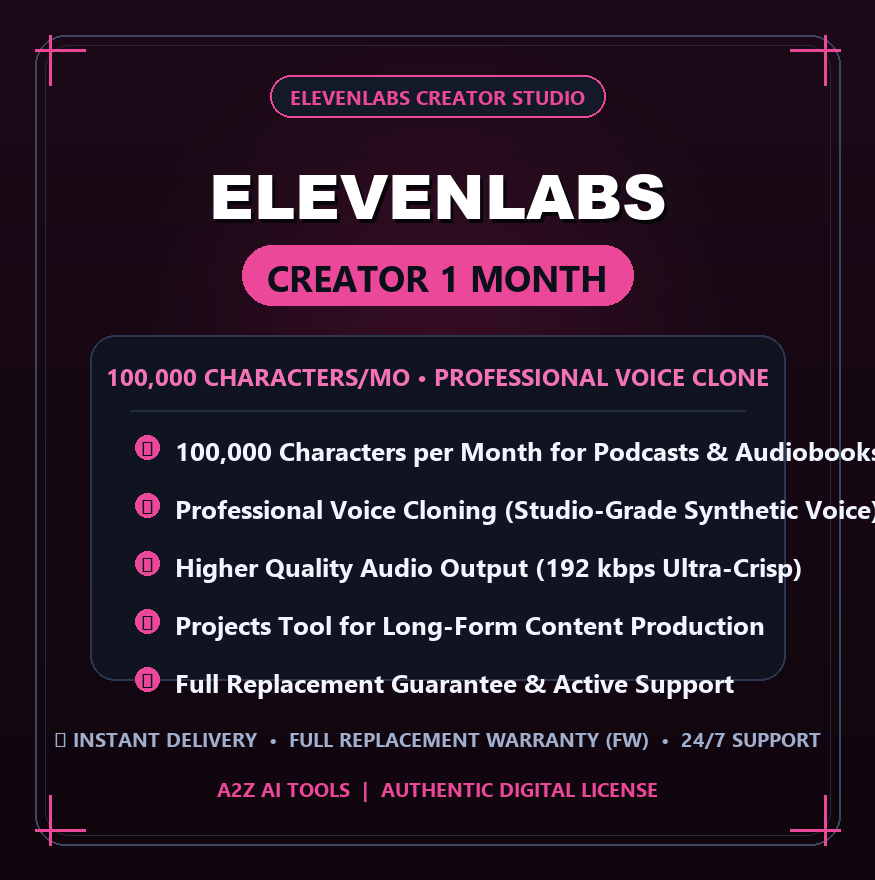 ElevenLabs Creator Plan 1M (100,000 Credits) Slide 1