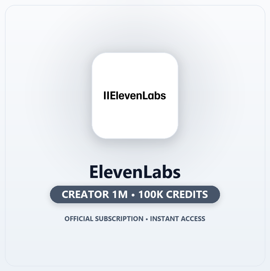 ElevenLabs Creator Plan 1M (100,000 Credits)