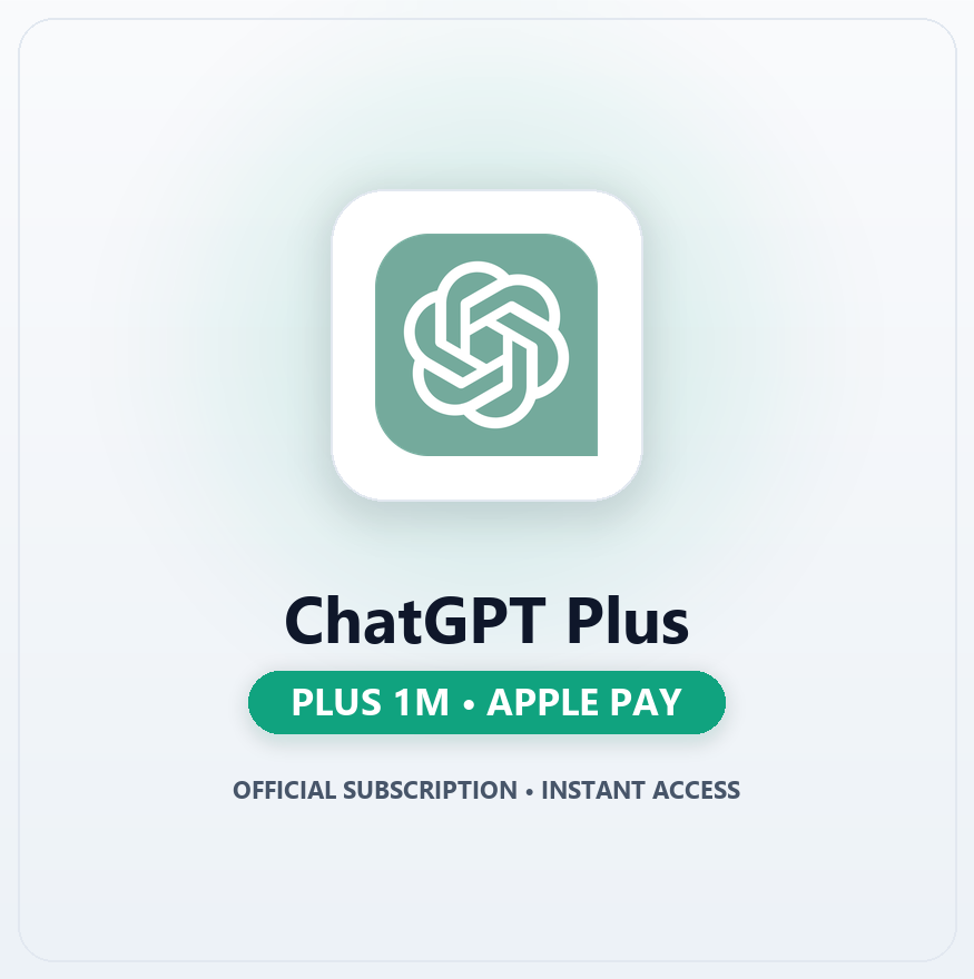 ChatGPT Plus 1M (Apple pay) Gmail NW